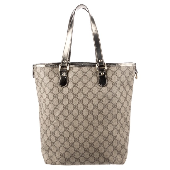 Gucci GG Supreme tote bag purse authentic brown bronze great used condition - Picture 2 of 12